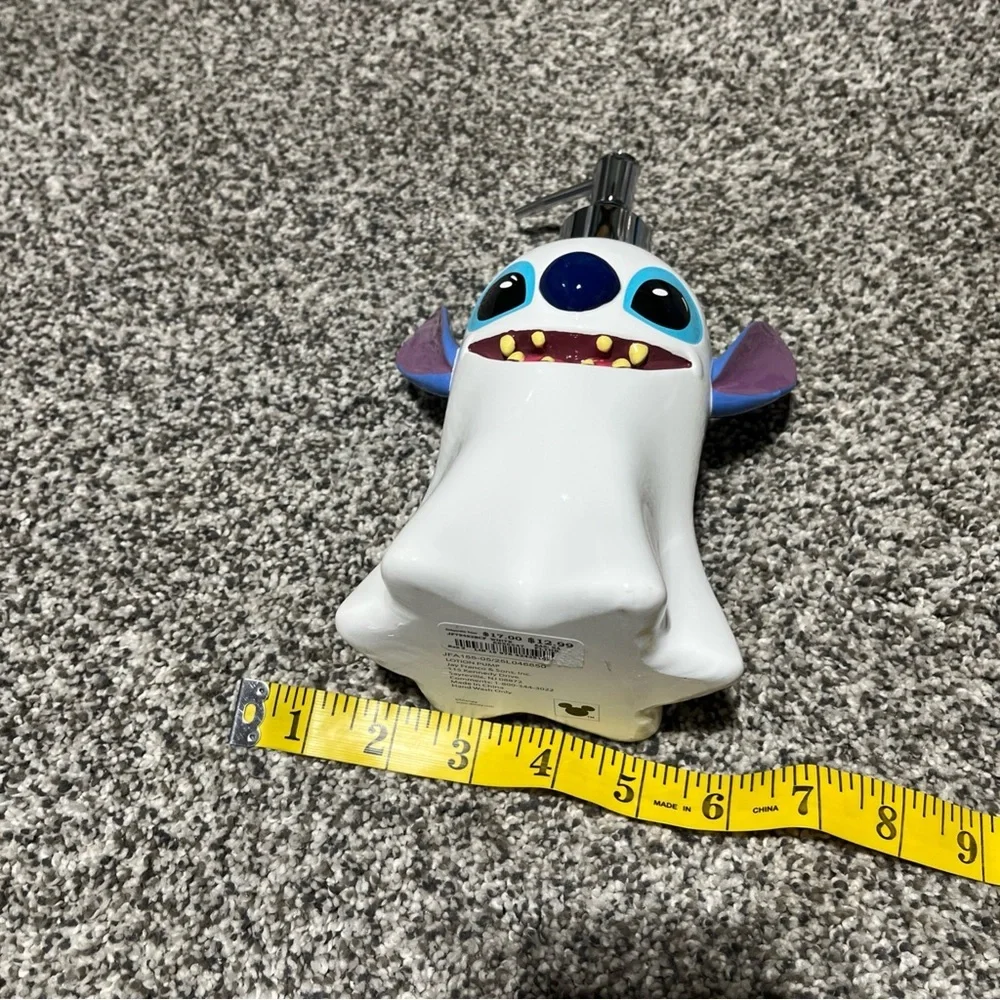 Disney Stitch Ghost Figure Soap Pump Dispenser Refillable New!